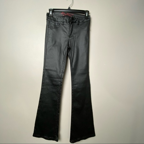 Bianco Black  Faux Leather Bootcut Pants - Picture 1 of 13